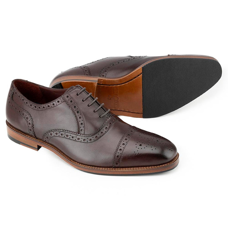 Brown Classic Welted Captoe Oxfords