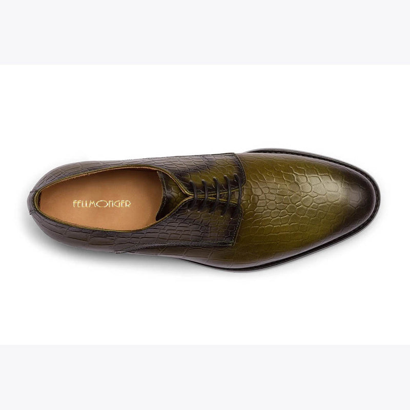 Olive Croco Patina Derby