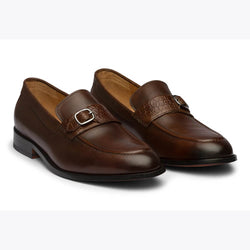 Brown Loafer With Croco Strap Detail