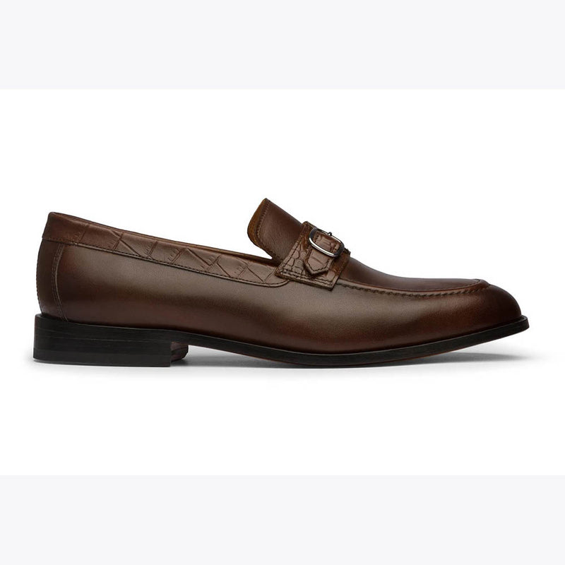 Brown Loafer With Croco Strap Detail