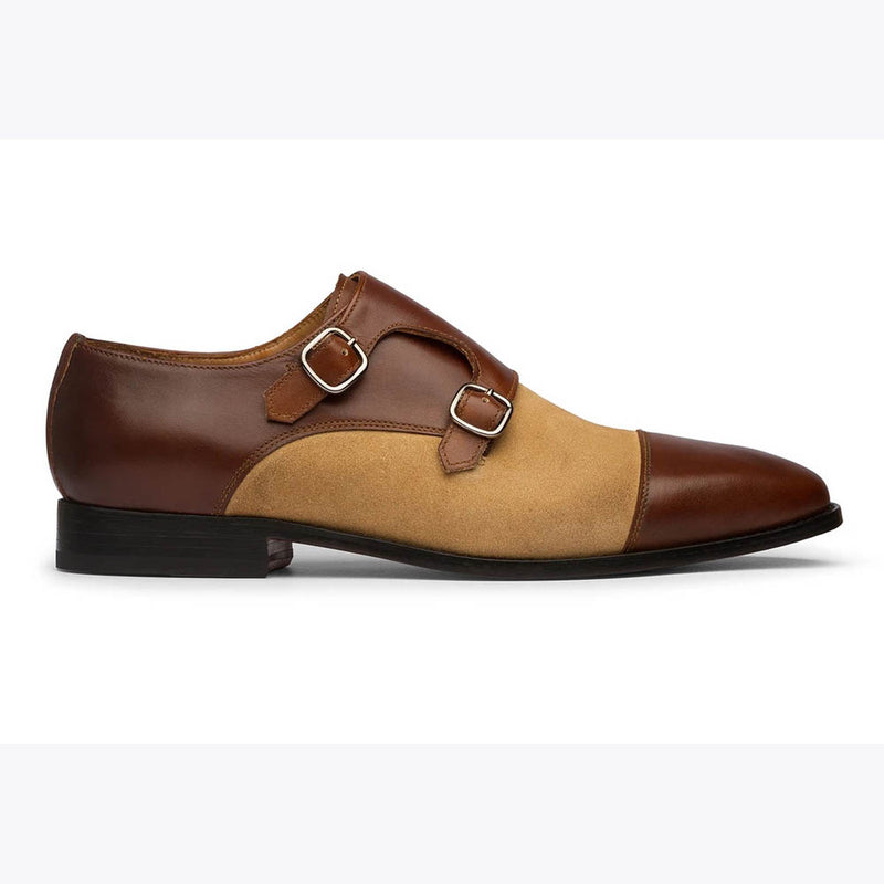 Brown Twin Texture Double Monk Strap