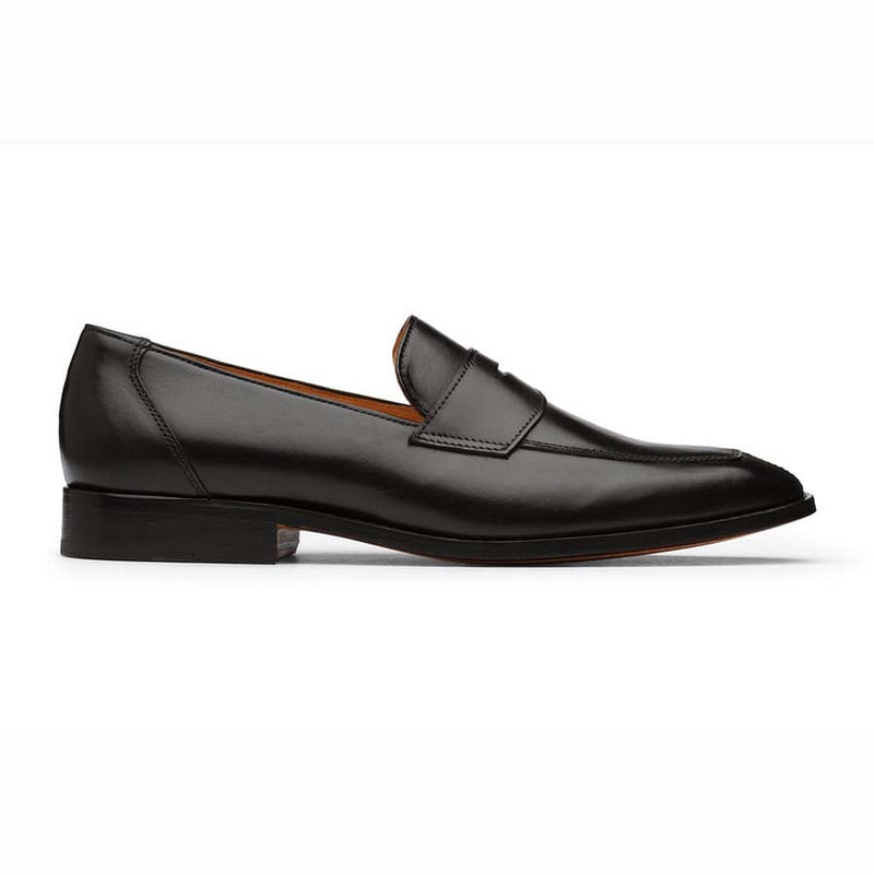 Black Square Toe Penny Loafers with Split toe