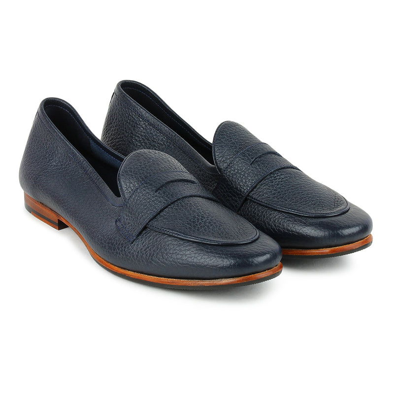 Blue Unlined Supersoft City Penny Loafers