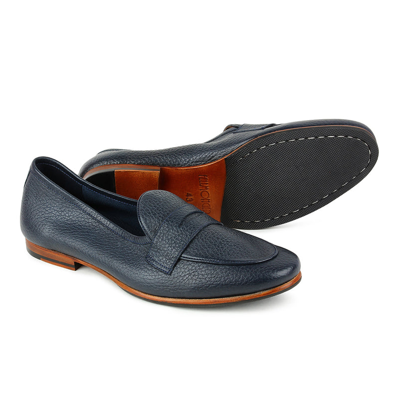 Blue Unlined Supersoft City Penny Loafers