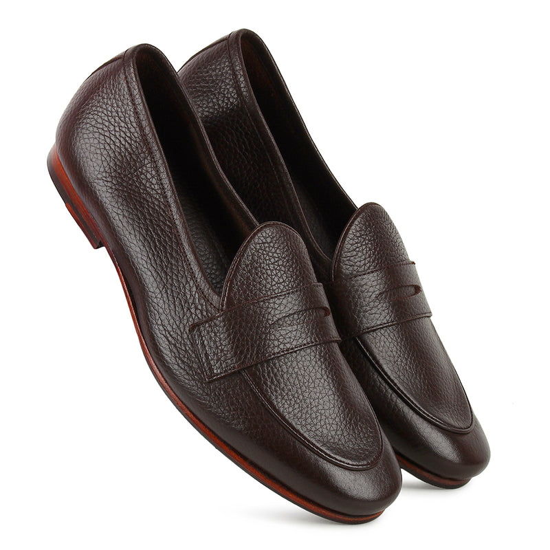 Brown Unlined Supersoft City Penny Loafers