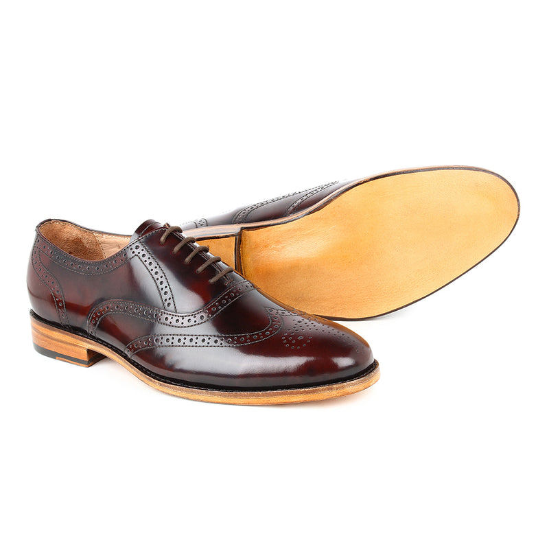 Burgundy Museum Calf Natural Sole Goodyear Welted Oxfords