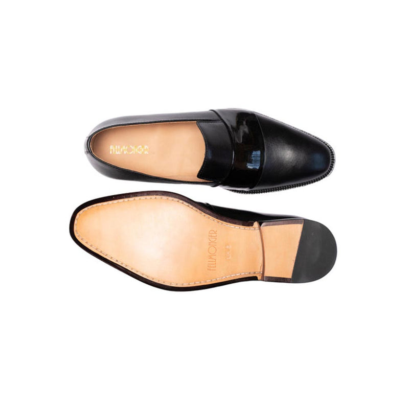 Black Evening Slipon With Strap Detail