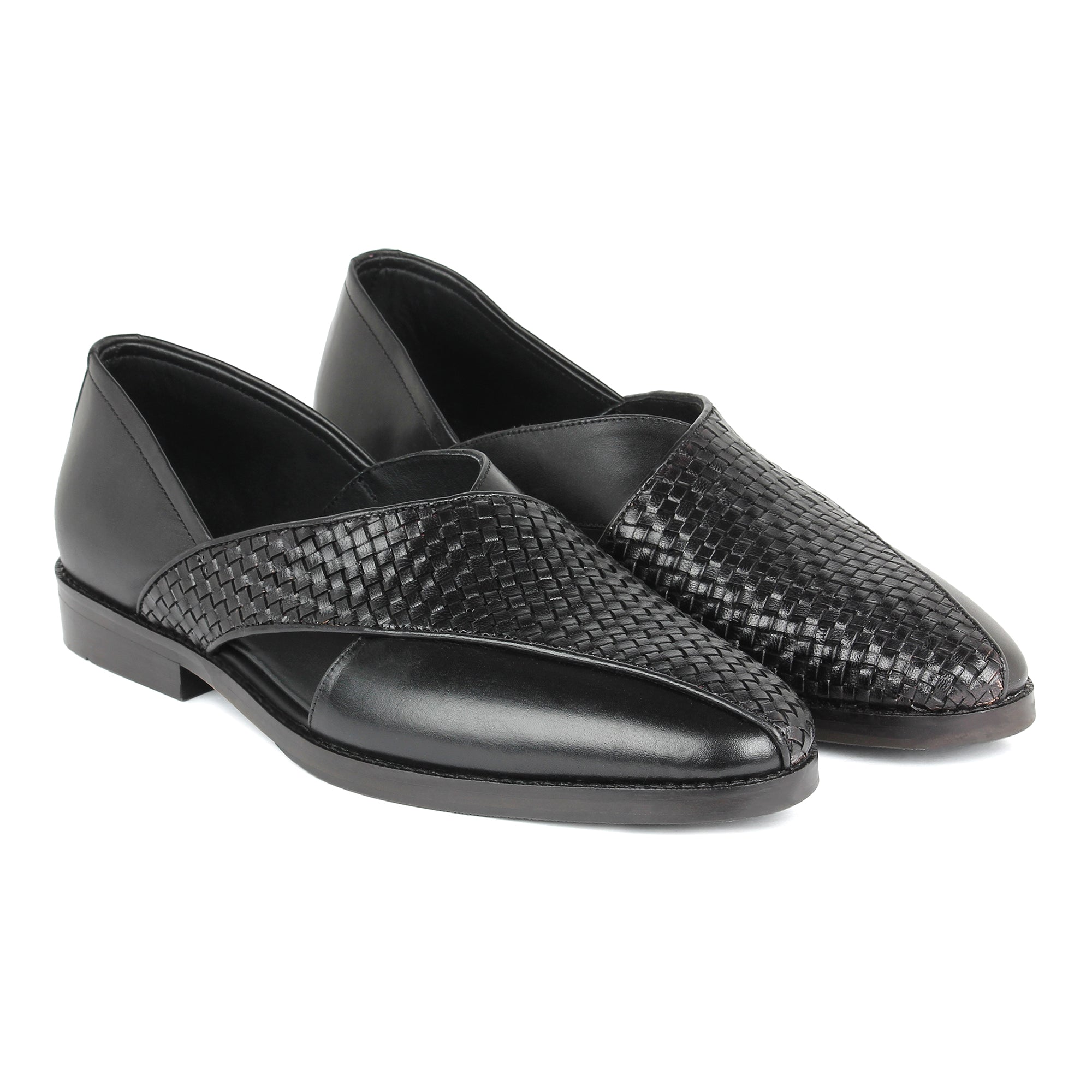 Black Woven Peshawari Sandal – FELLMONGER - Main Image