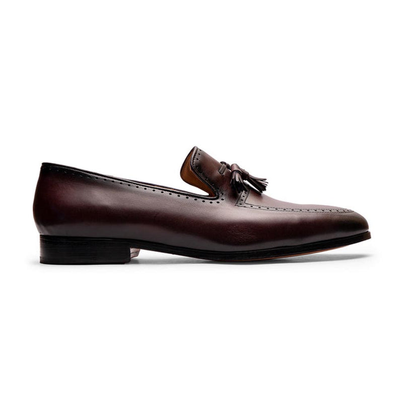 Burgundy Tassel Loafer With Punched Detail
