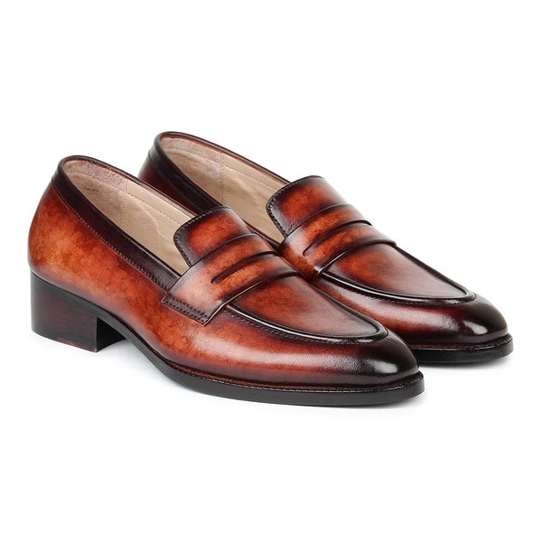 Tan Marble Patina Penny Loafer With Dainite Sole