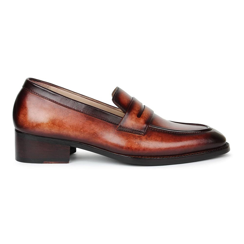 Tan Marble Patina Penny Loafer With Dainite Sole