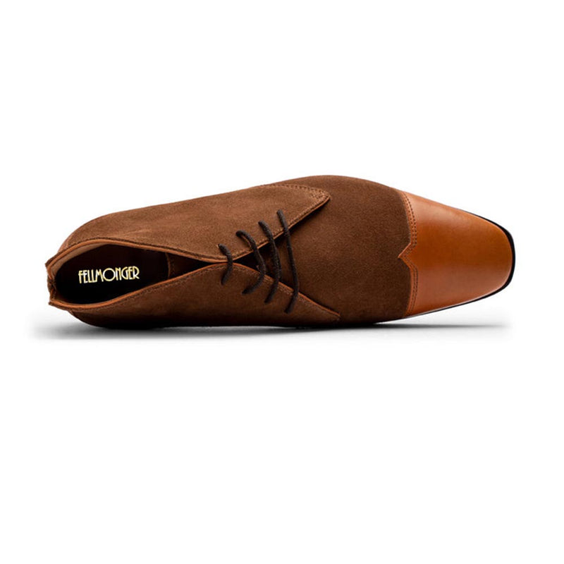 Tan Suede Chukka Boot With Leather Captoe