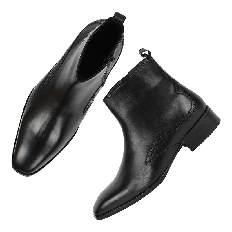 Black Modern Zip Boots