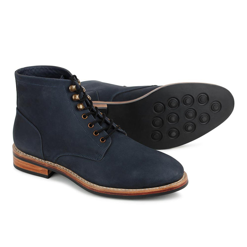 Blue Nubuck Goodyear Welted Boots