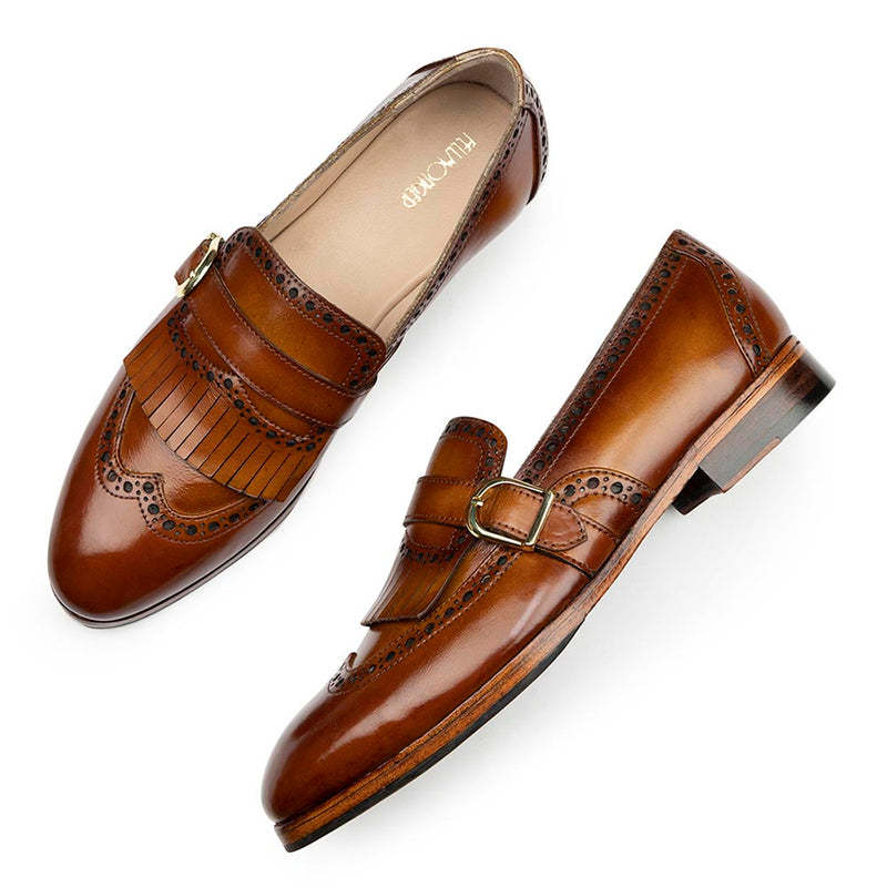 Tan Patina Fring Glossed Loafer