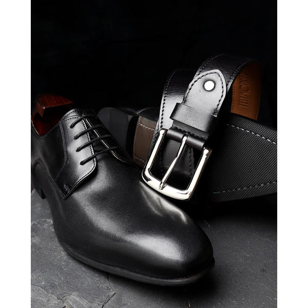 Combo- Black Leather Shoe + Belt