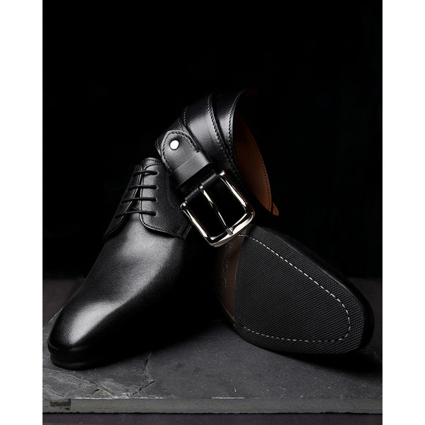 Combo- Black Leather Shoe + Belt