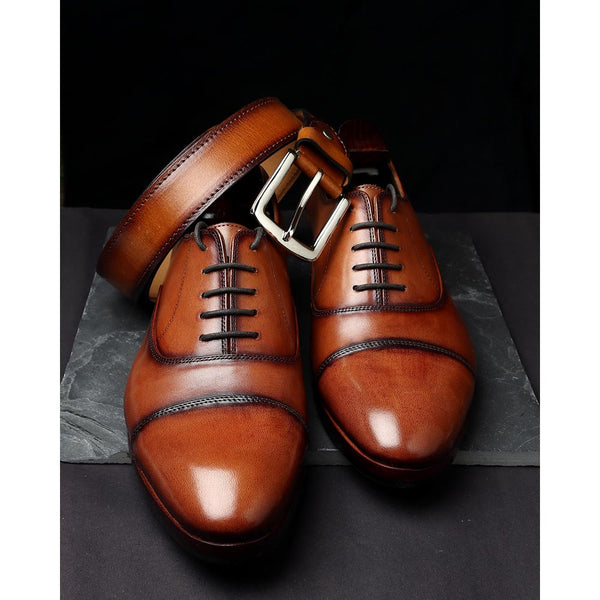Combo-Tan Patina Leather Shoe + Belt