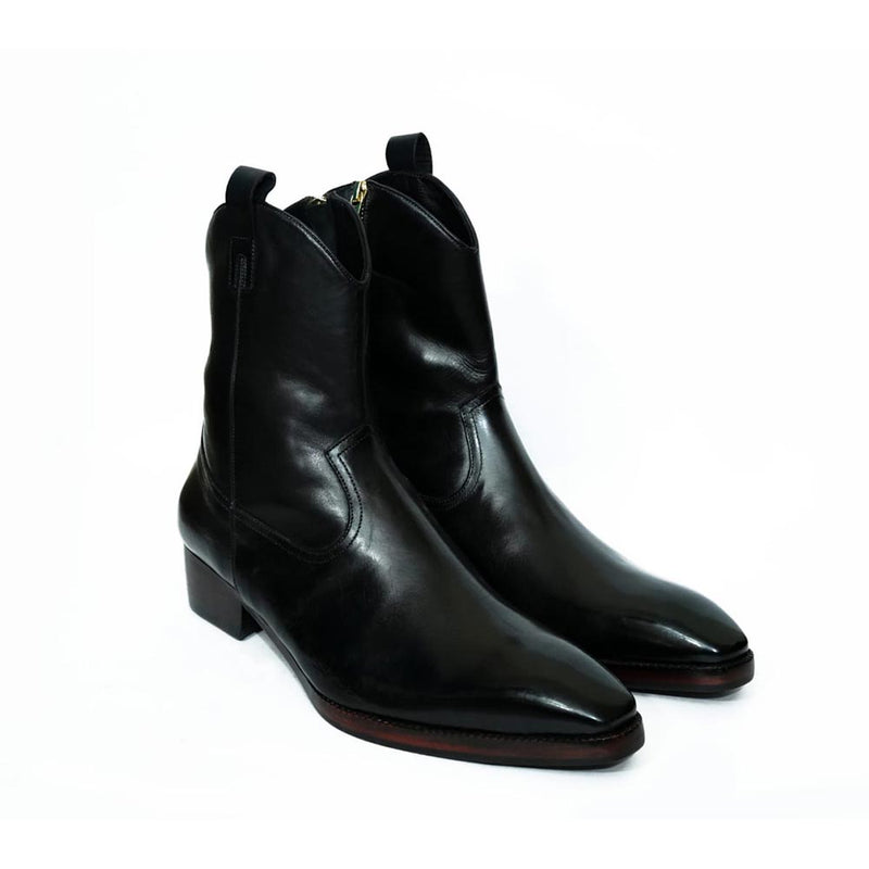 Black Mirror Glossed Classic Cowboy Long Boots