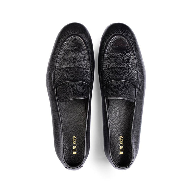 Black Unlined Supersoft Milled Penny Slipons