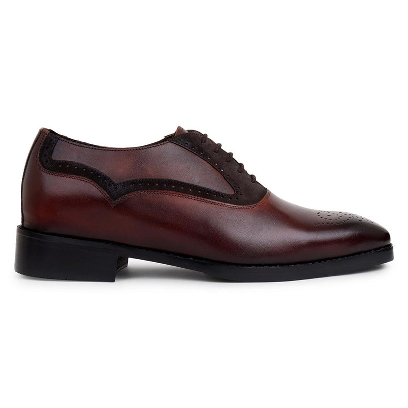 Brown Detailed Oxfords With Medallion