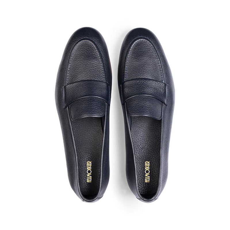 Navy Blue Milled Unlined Supersoft Penny Slipons