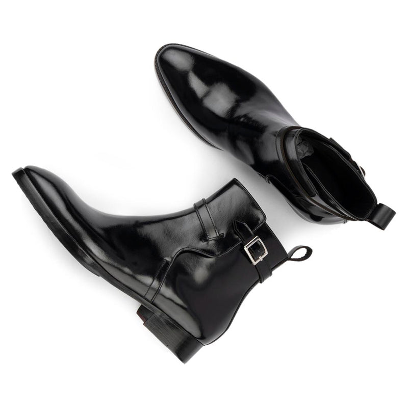 Black Glossed Modern Jodhpur Boots