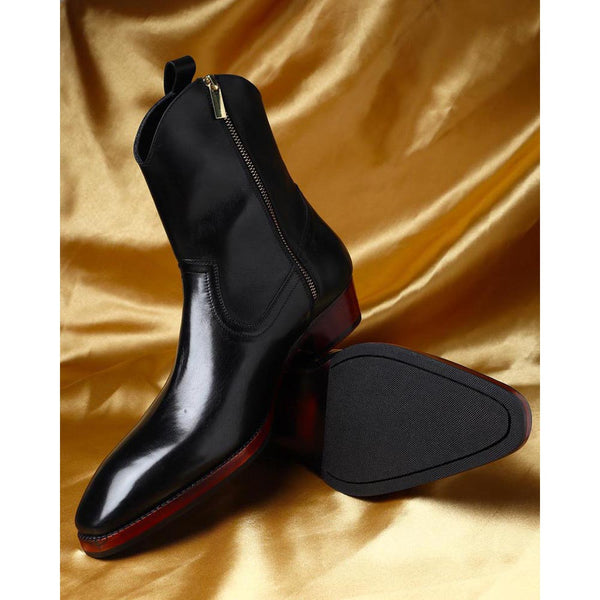 Black Classic Mirror Glossed Long Boots