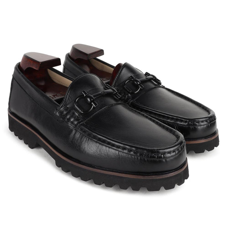 Black Horsebit Loafers With Extralight Sole