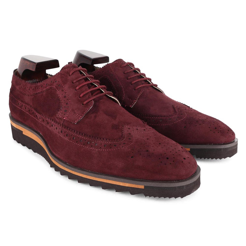 Burgundy Suede Derby Extralight Brogues