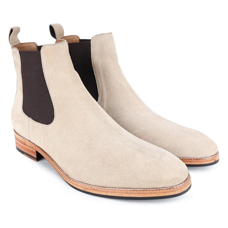 Off White Suede Classic Chelsea Boots