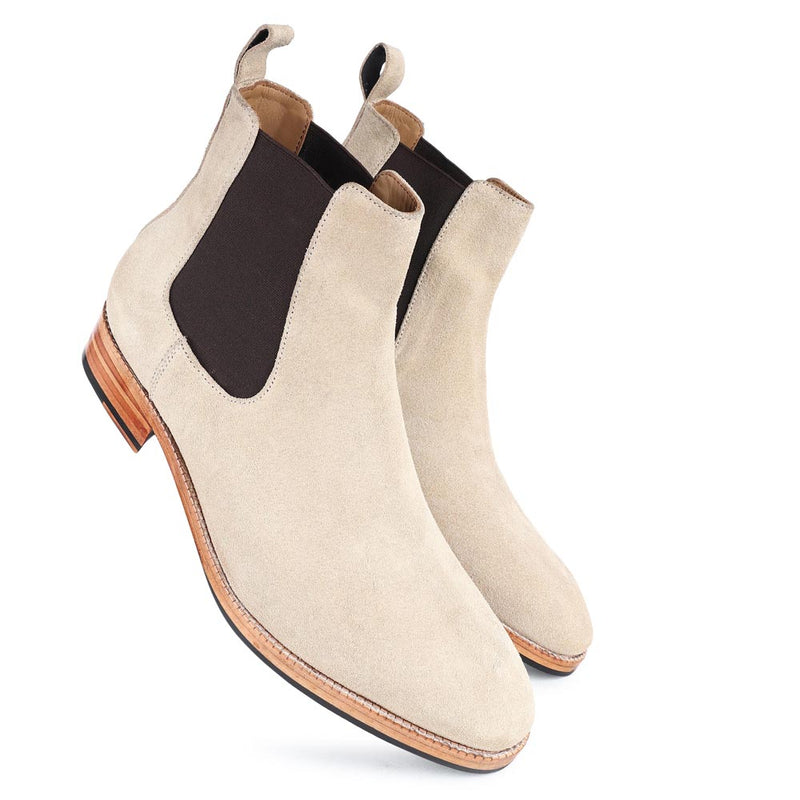 Off White Suede Classic Chelsea Boots