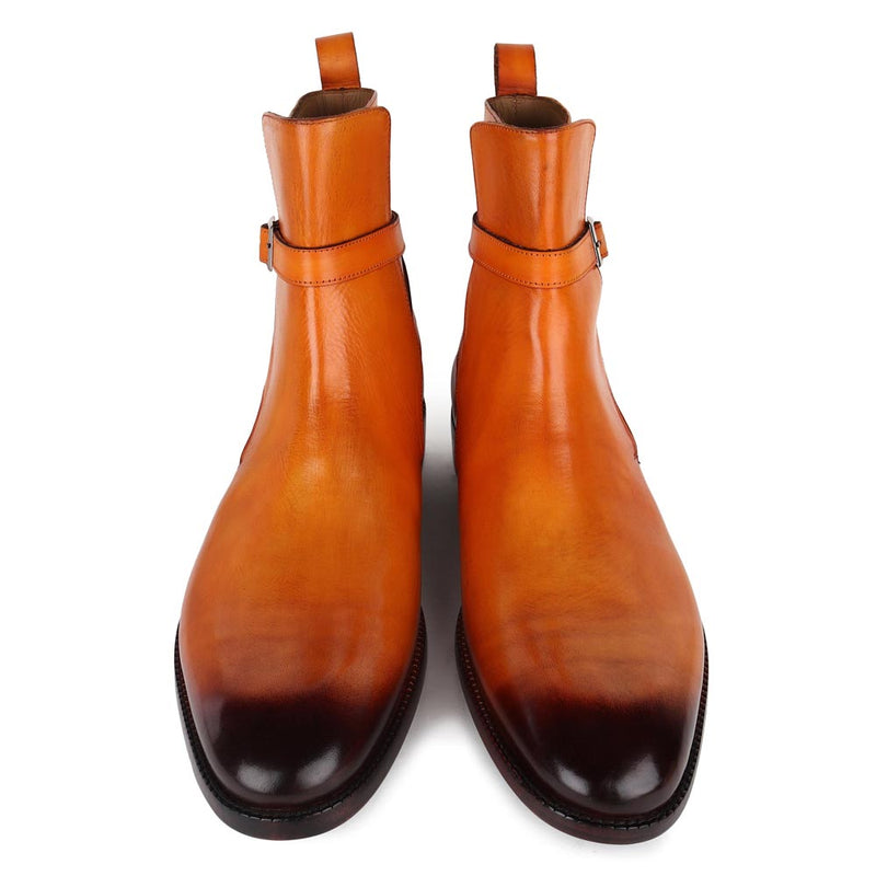 Tan Mirror Glossed Patina Classic Jodhpur Boots
