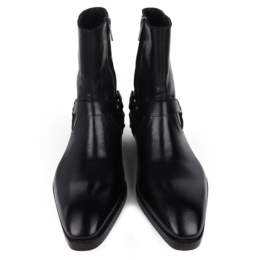 Black Mirror Glossed Harness Boots – FELLMONGER