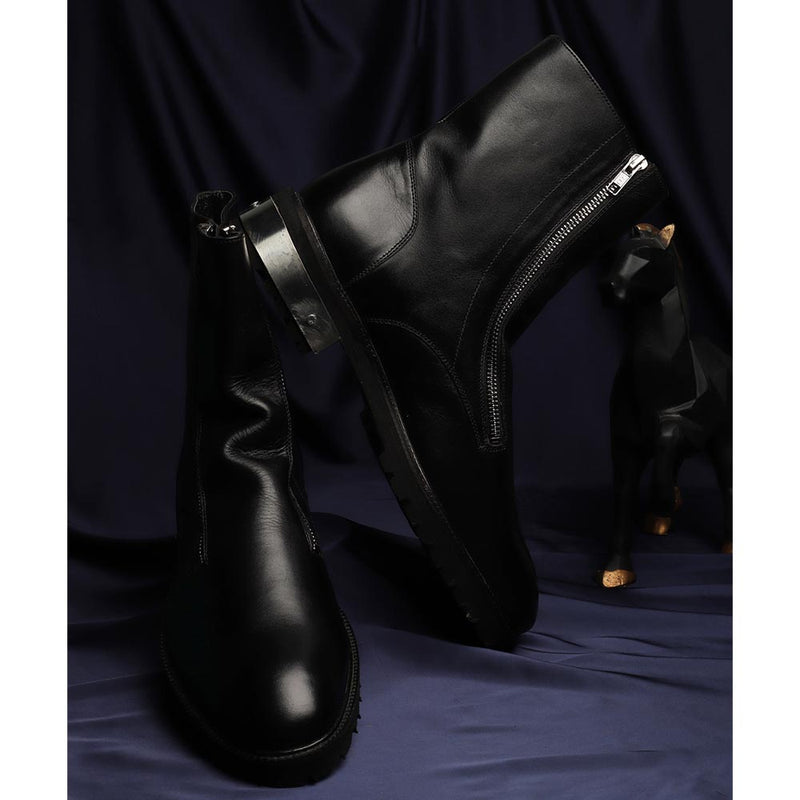 Black Supersoft Flex Long Zip Boots With Metal Heel And Lightweight Sole
