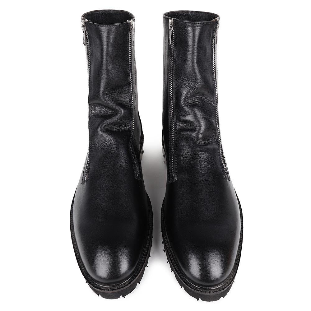 Black Supersoft Flex Long Zip Boots With Metal Heel And