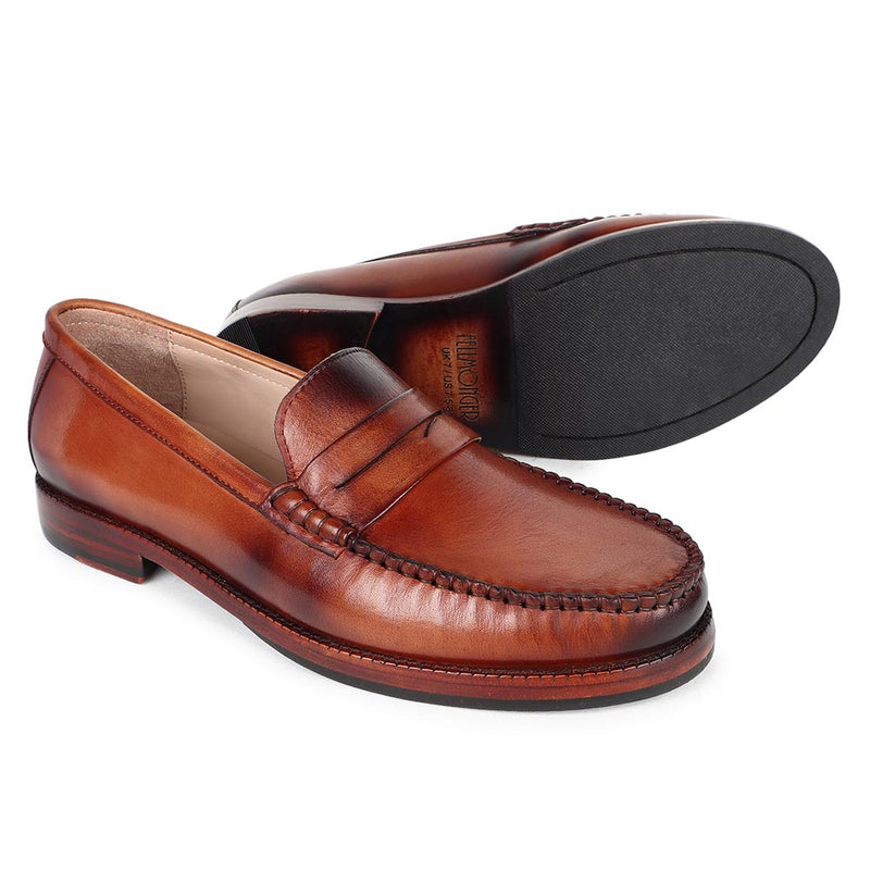 Tan Mirror Glossed Classic Moccasins