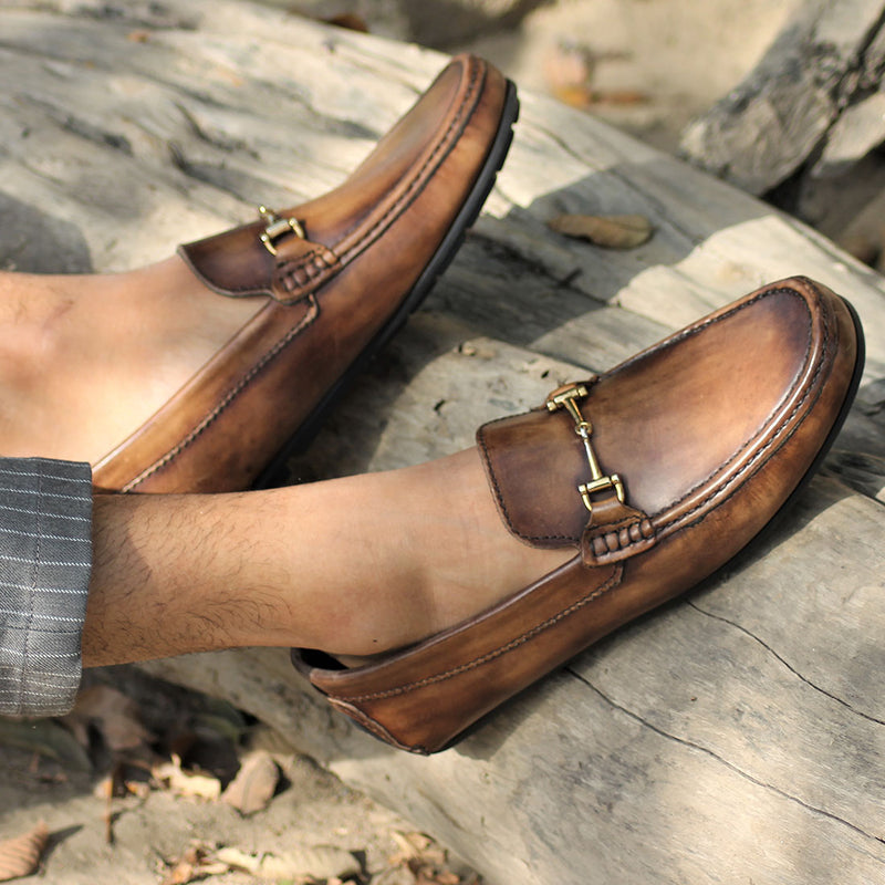 Goldenrod Tan Patina Loafers