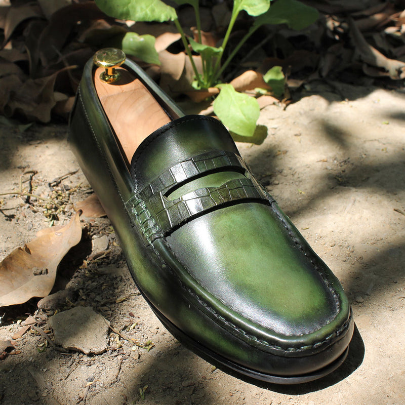 Emerald Green Patina Loafers