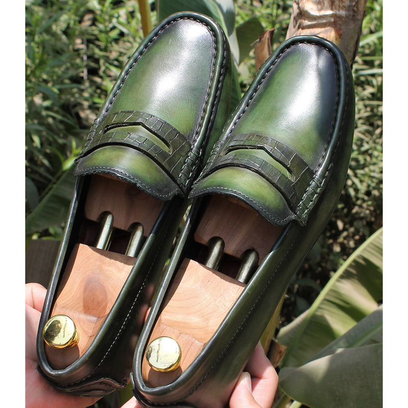 Emerald Green Patina Loafers