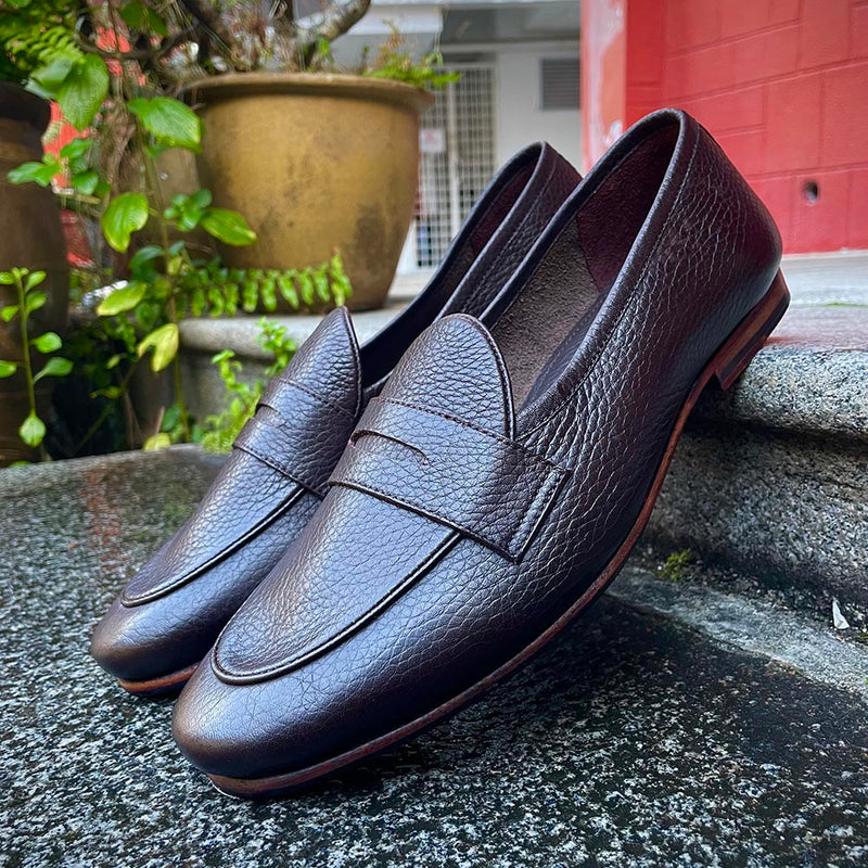 Brown Unlined Supersoft City Penny Loafers