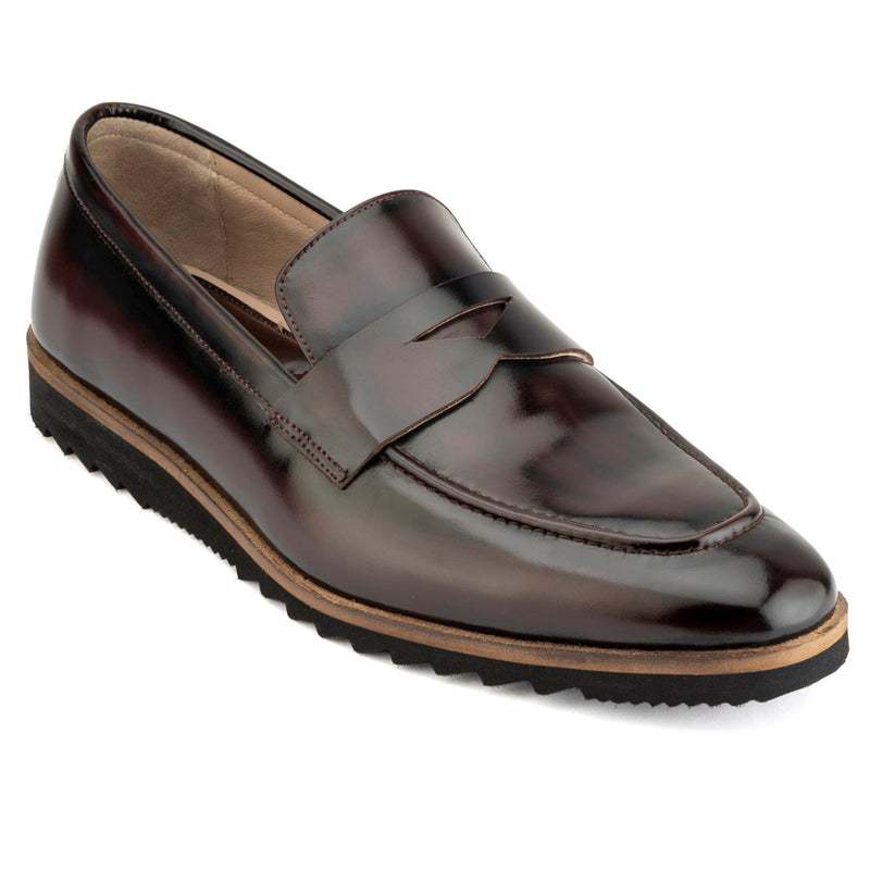 Brushed Burgundy Sporty Sole Loafers
