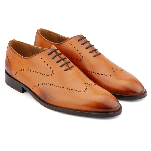 TAN PUNCHED WHOLECUT OXFORDS