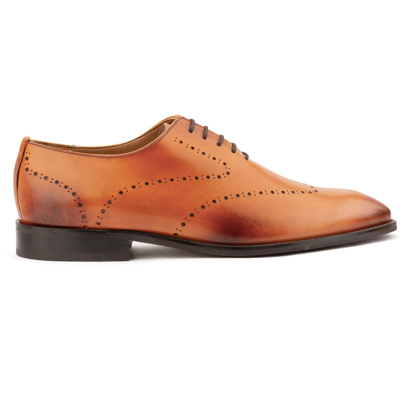 TAN PUNCHED WHOLECUT OXFORDS