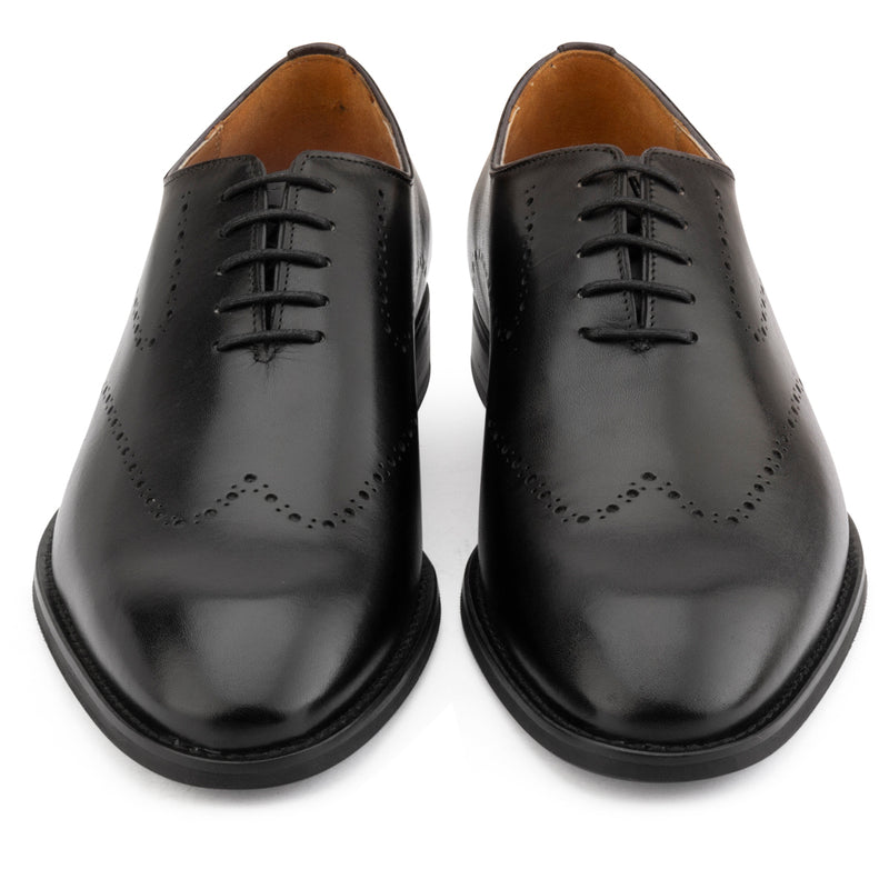BLACK PUNCHED WHOLECUT OXFORDS