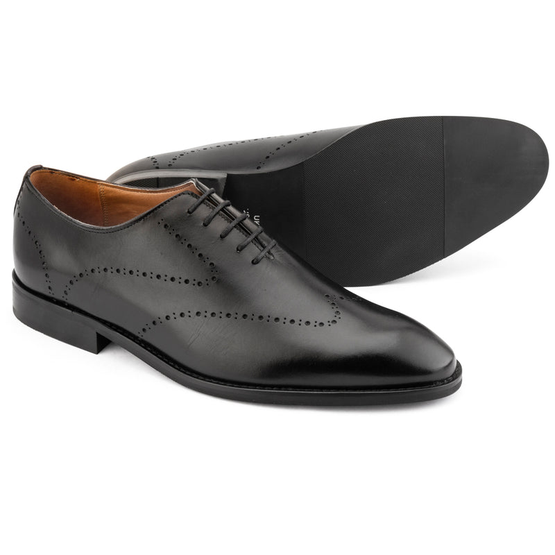 BLACK PUNCHED WHOLECUT OXFORDS
