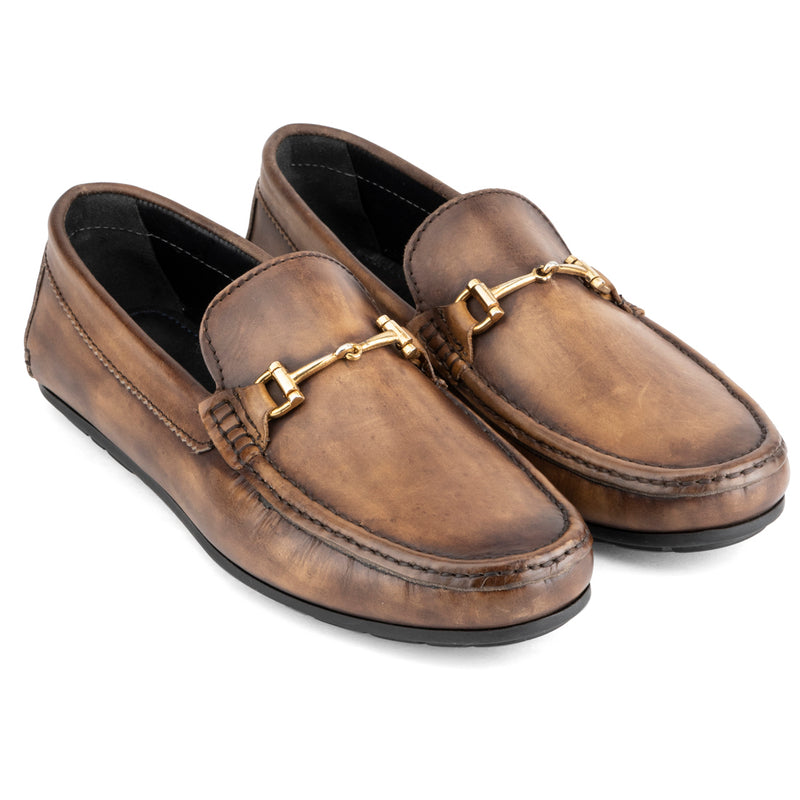 Goldenrod Tan Patina Loafers