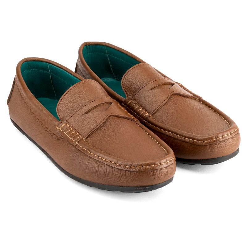 Tan Milled Penny Loafers