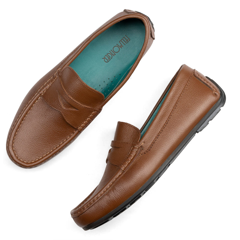 Tan Milled Penny Loafers