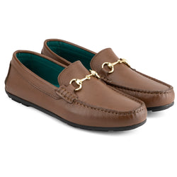 Tan Milled Classic Buckle Loafers
